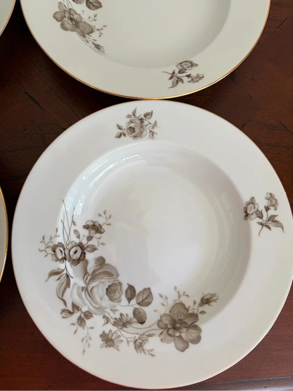 Vintage Johann Haviland Twilight Rose Set of 4 Cereal/Soup Bowls, Bavaria German